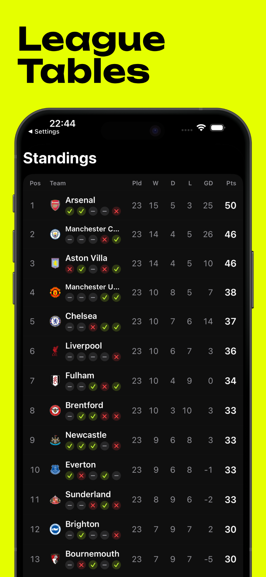 Kickoff LIVE — Premier League Live Scores, Fixtures & Standings